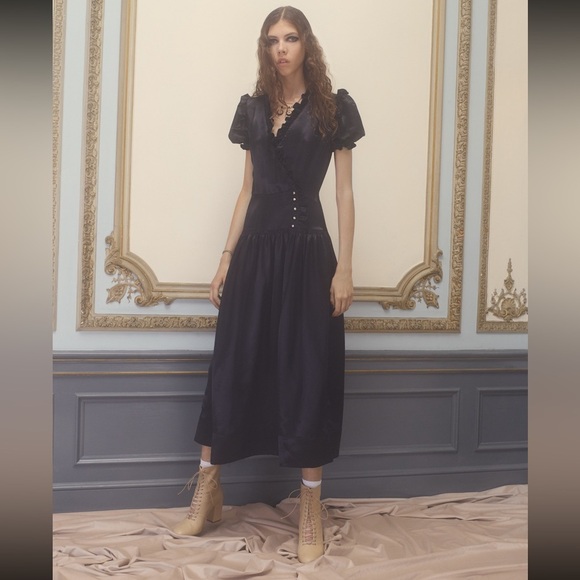 JILL STUART V-Neck Long Dress Size 4 - Picture 5 of 6